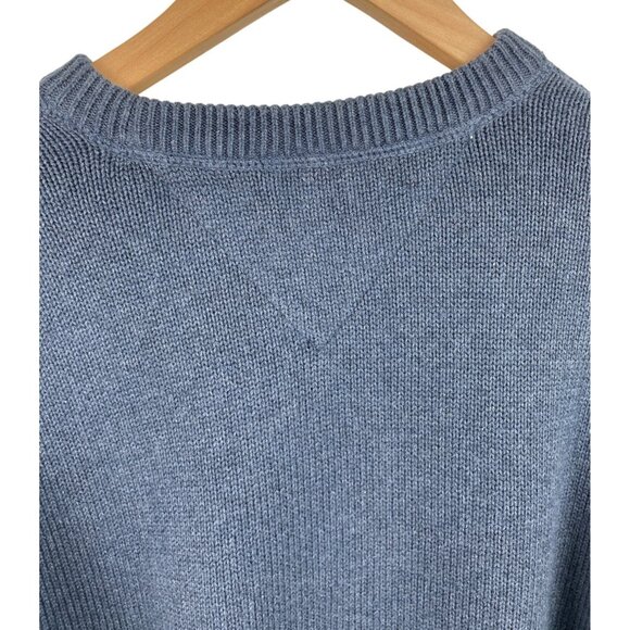 Vintage Tommy Hilfiger Men Size XL Blue Heavyweight Crewneck Long Sleeve Sweater - Picture 6 of 8
